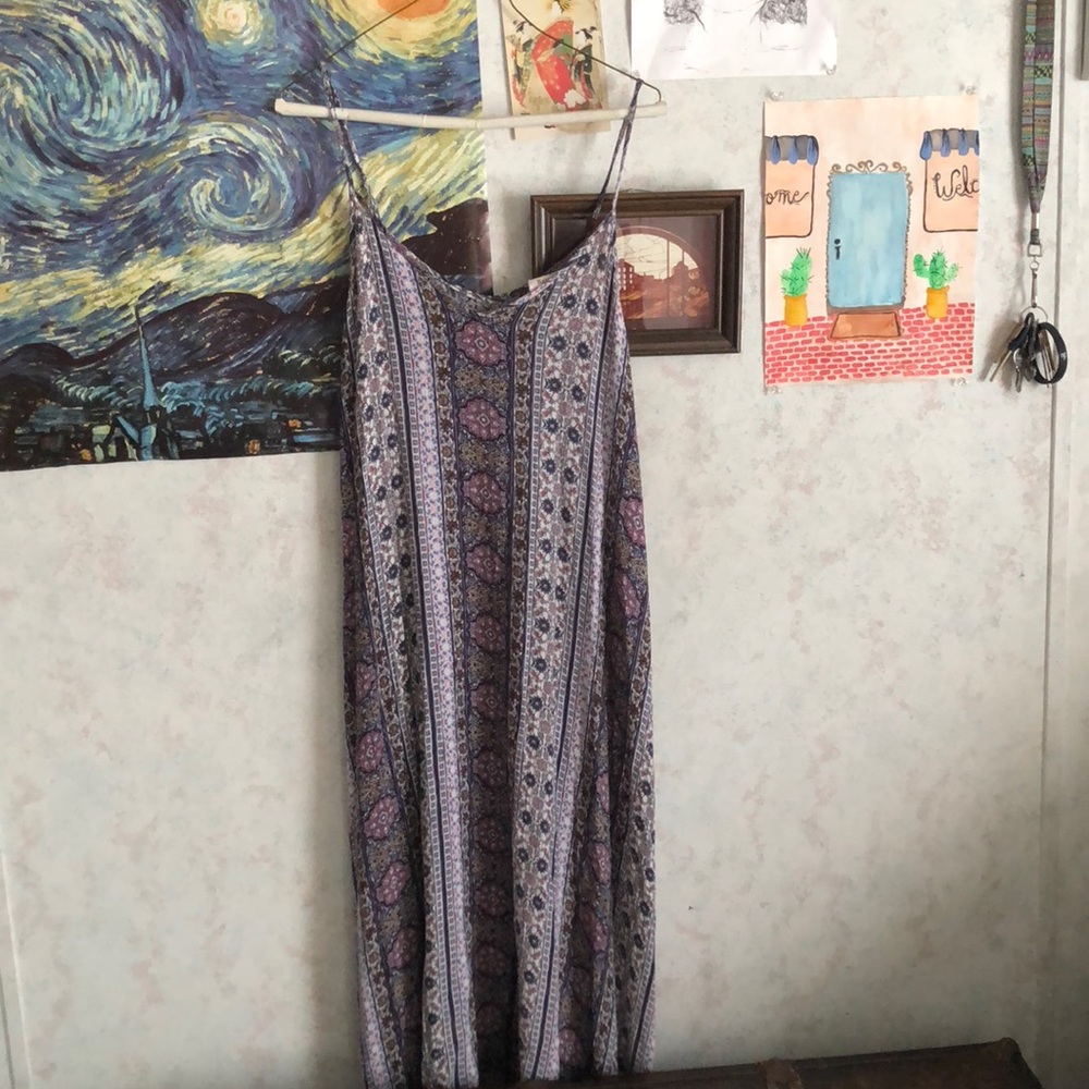 high low printed maxi dress